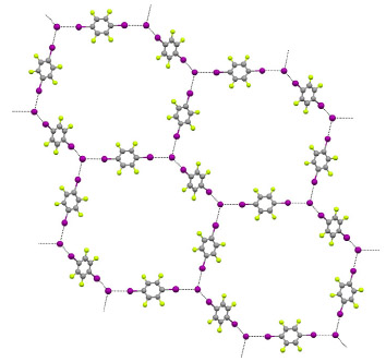 Anionic supramolecular network sustained by I-...I interactions.