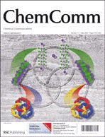 Front Cover of Chem. Commun. showing two homologues of supramolecular Borromean rings made by halogen bonding-driven self-assembly.